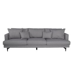 Warden - Sofa 3-personers i lysegr polyester stof