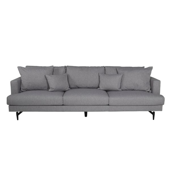 Warden - Sofa 3-personers i lysegr polyester stof
