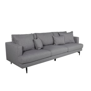 Warden - Sofa 3-personers i lysegrå polyester stof