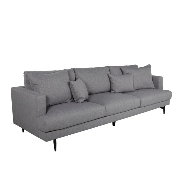 Warden - Sofa 3-personers i lysegr polyester stof