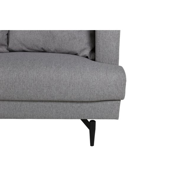 Warden - Sofa 3-personers i lysegr polyester stof