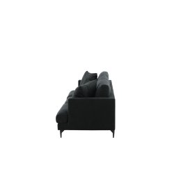 Warden - Sofa 3-personers i sort polyester stof