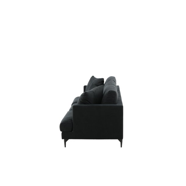 Warden - Sofa 3-personers i sort polyester stof