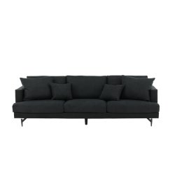 Warden - Sofa 3-personers i sort polyester stof