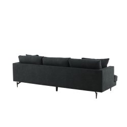 Warden - Sofa 3-personers i sort polyester stof