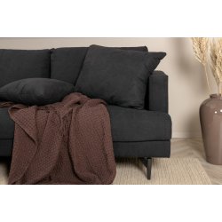 Warden - Sofa 3-personers i sort polyester stof
