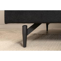 Warden - Sofa 3-personers i sort polyester stof