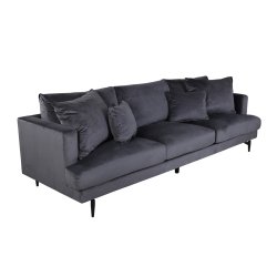 Warden - Sofa 3-personers i mrkegr polyester fljl