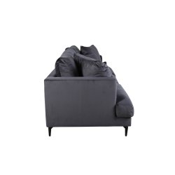 Warden - Sofa 3-personers i mrkegr polyester fljl