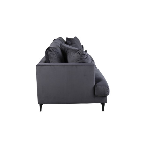 Warden - Sofa 3-personers i mrkegr polyester fljl