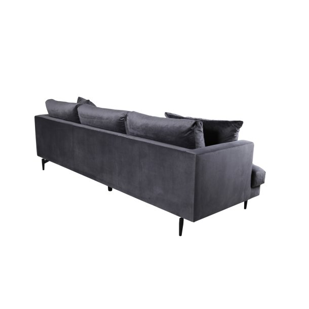 Warden - Sofa 3-personers i mrkegr polyester fljl