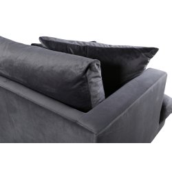 Warden - Sofa 3-personers i mrkegr polyester fljl