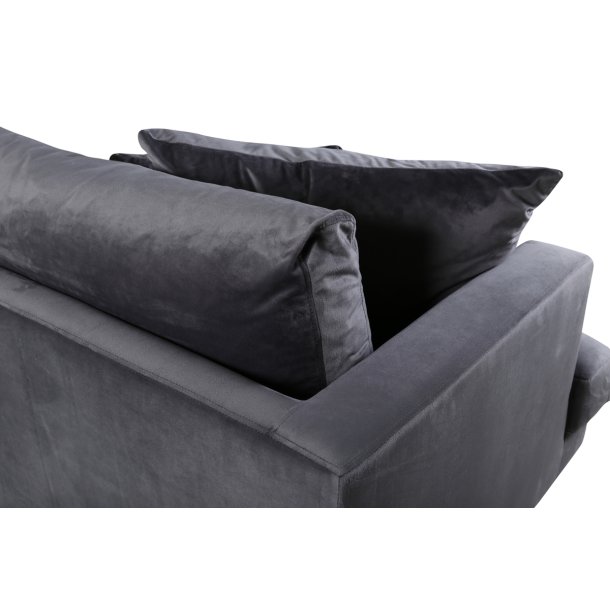 Warden - Sofa 3-personers i mrkegr polyester fljl