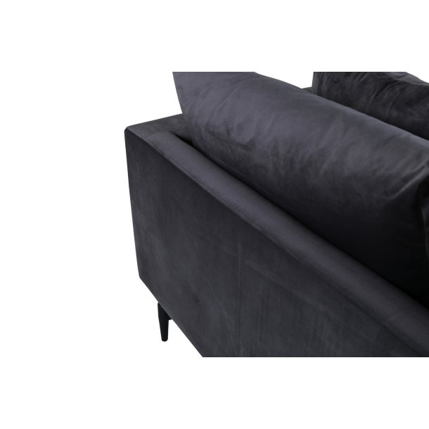 Warden - Sofa 3-personers i mrkegr polyester fljl
