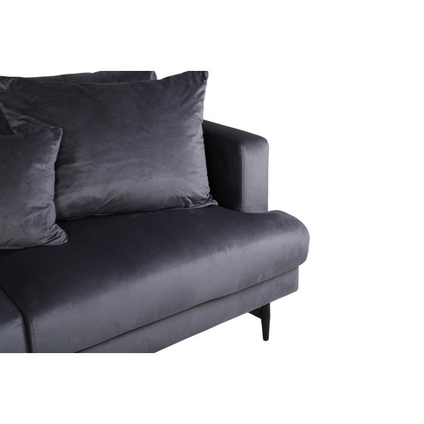 Warden - Sofa 3-personers i mrkegr polyester fljl