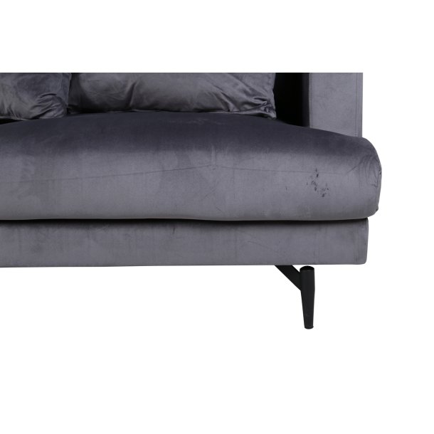 Warden - Sofa 3-personers i mrkegr polyester fljl