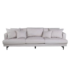 Warden - Sofa 3-personers i beige polyester fljl