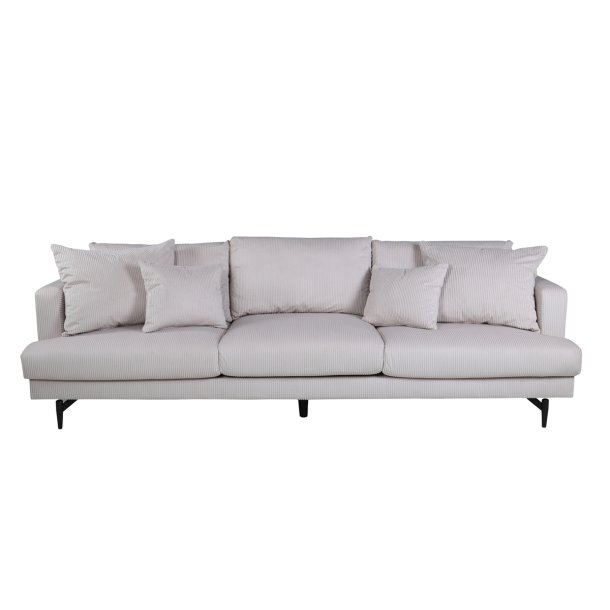 Warden - Sofa 3-personers i beige polyester fljl