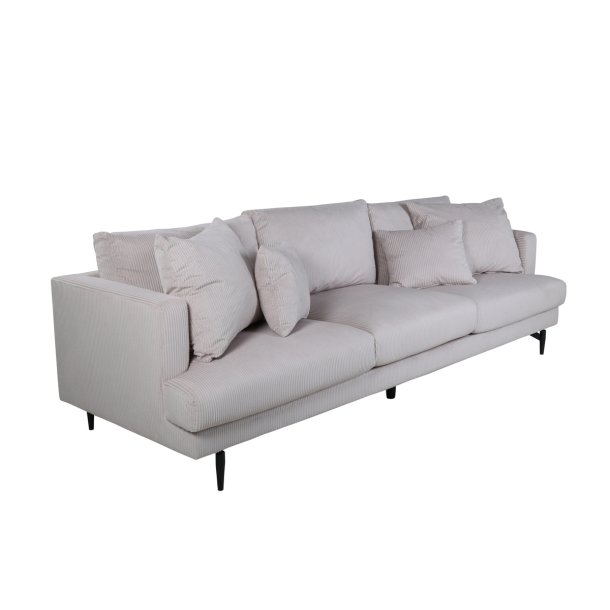 Warden - Sofa 3-personers i beige polyester fljl