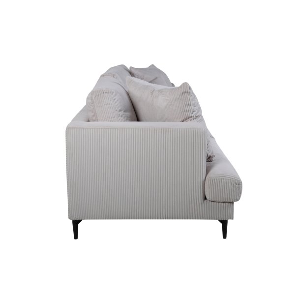 Warden - Sofa 3-personers i beige polyester fljl