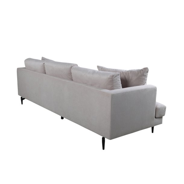 Warden - Sofa 3-personers i beige polyester fljl