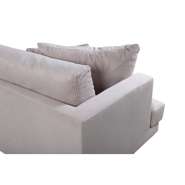 Warden - Sofa 3-personers i beige polyester fljl