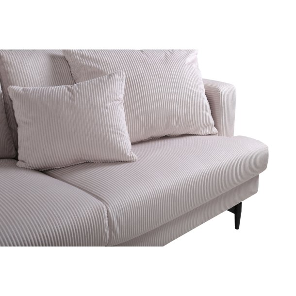 Warden - Sofa 3-personers i beige polyester fljl