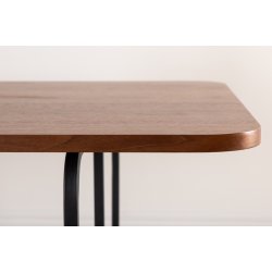 Snell - Spisebord i valnddefiner og sort understel, rektangulr 90 x 200 cm