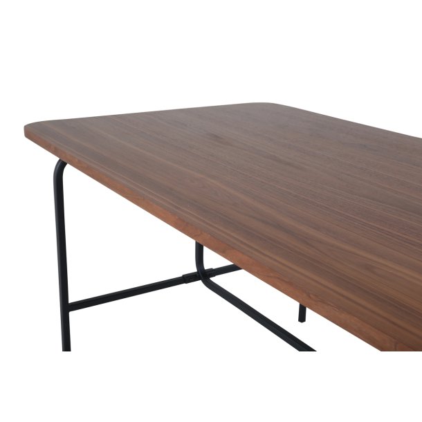 Snell - Spisebord i valnddefiner og sort understel, rektangulr 90 x 200 cm