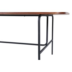 Snell - Spisebord i valnddefiner og sort understel, rektangulr 90 x 200 cm