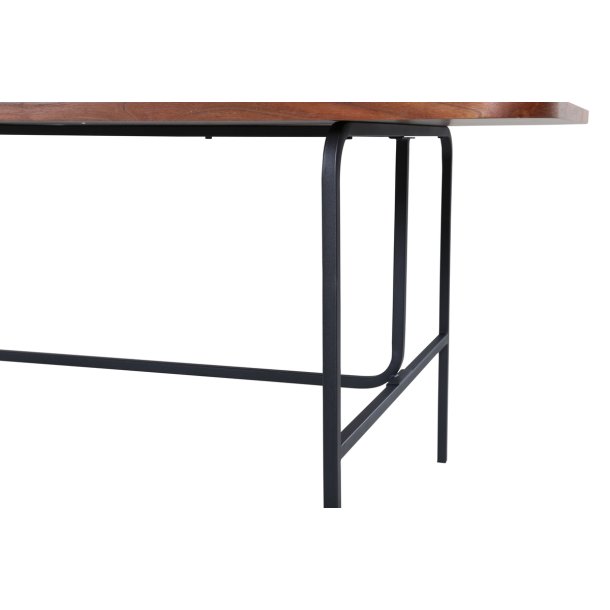 Snell - Spisebord i valnddefiner og sort understel, rektangulr 90 x 200 cm