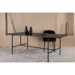 Snell - Spisebord i sort egefiner og sort understel, rektangulr 90 x 200 cm