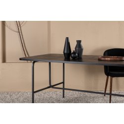 Snell - Spisebord i sort egefiner og sort understel, rektangulr 90 x 200 cm