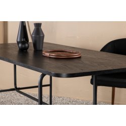 Snell - Spisebord i sort egefiner og sort understel, rektangulr 90 x 200 cm