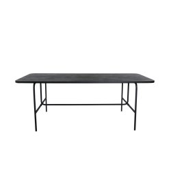Snell - Spisebord i sort egefiner og sort understel, rektangulr 90 x 200 cm