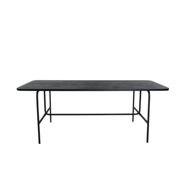 Snell - Spisebord i sort egefiner og sort understel, rektangulr 90 x 200 cm