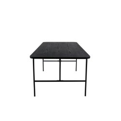 Snell - Spisebord i sort egefiner og sort understel, rektangulr 90 x 200 cm
