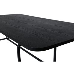 Snell - Spisebord i sort egefiner og sort understel, rektangulr 90 x 200 cm