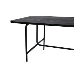 Snell - Spisebord i sort egefiner og sort understel, rektangulr 90 x 200 cm