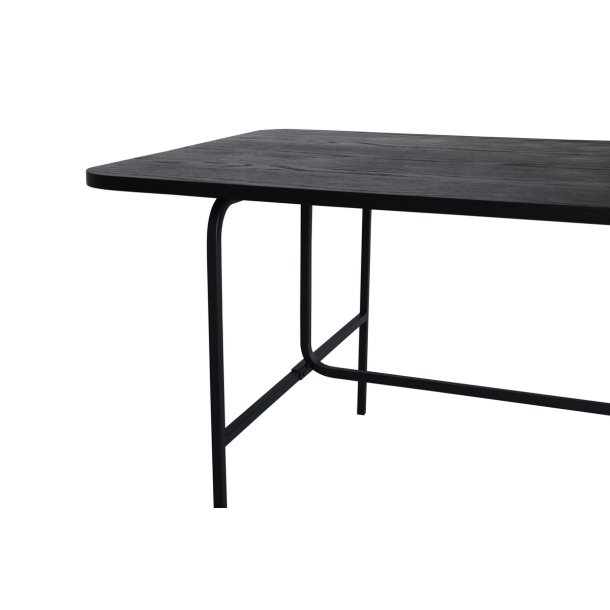 Snell - Spisebord i sort egefiner og sort understel, rektangulr 90 x 200 cm