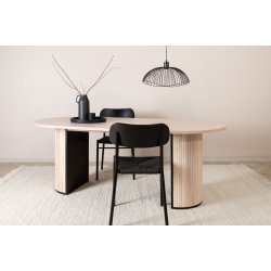 Floyd - Spisebord i hvidpigmenteret egefiner, oval 200 x 90 cm.