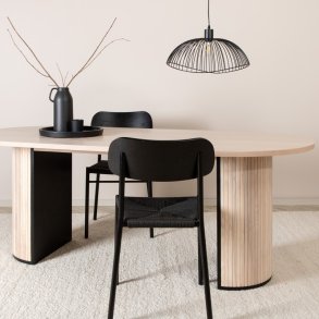 Floyd - Spisebord i hvidpigmenteret egefiner, oval 200 x 90 cm.