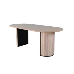 Floyd - Spisebord i hvidpigmenteret egefiner, oval 200 x 90 cm.