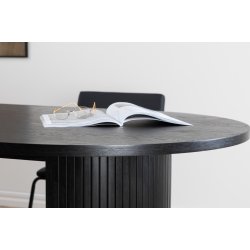 Floyd - Spisebord i sort egefiner, oval 200 x 90 cm.