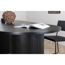 Floyd - Spisebord i sort egefiner, oval 200 x 90 cm.