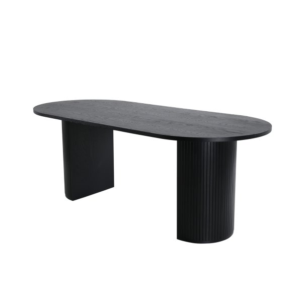 Floyd - Spisebord i sort egefiner, oval 200 x 90 cm.