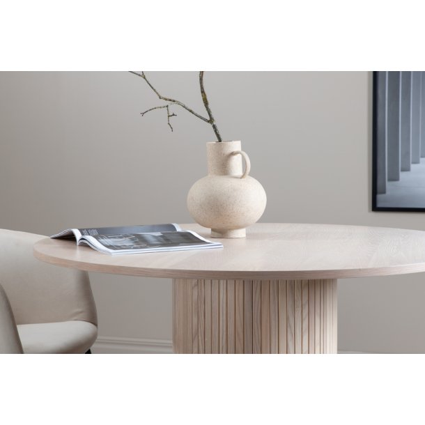 Floyd - Spisebord i hvidpigmenteret egefiner, diameter 110 cm.