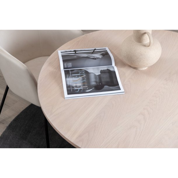 Floyd - Spisebord i hvidpigmenteret egefiner, diameter 110 cm.