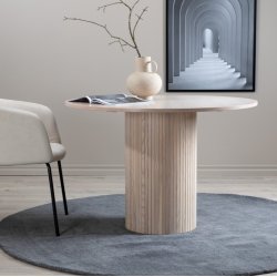 Floyd - Spisebord i hvidpigmenteret egefiner, diameter 110 cm.