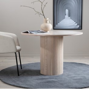 Floyd - Spisebord i hvidpigmenteret egefiner, diameter 110 cm.